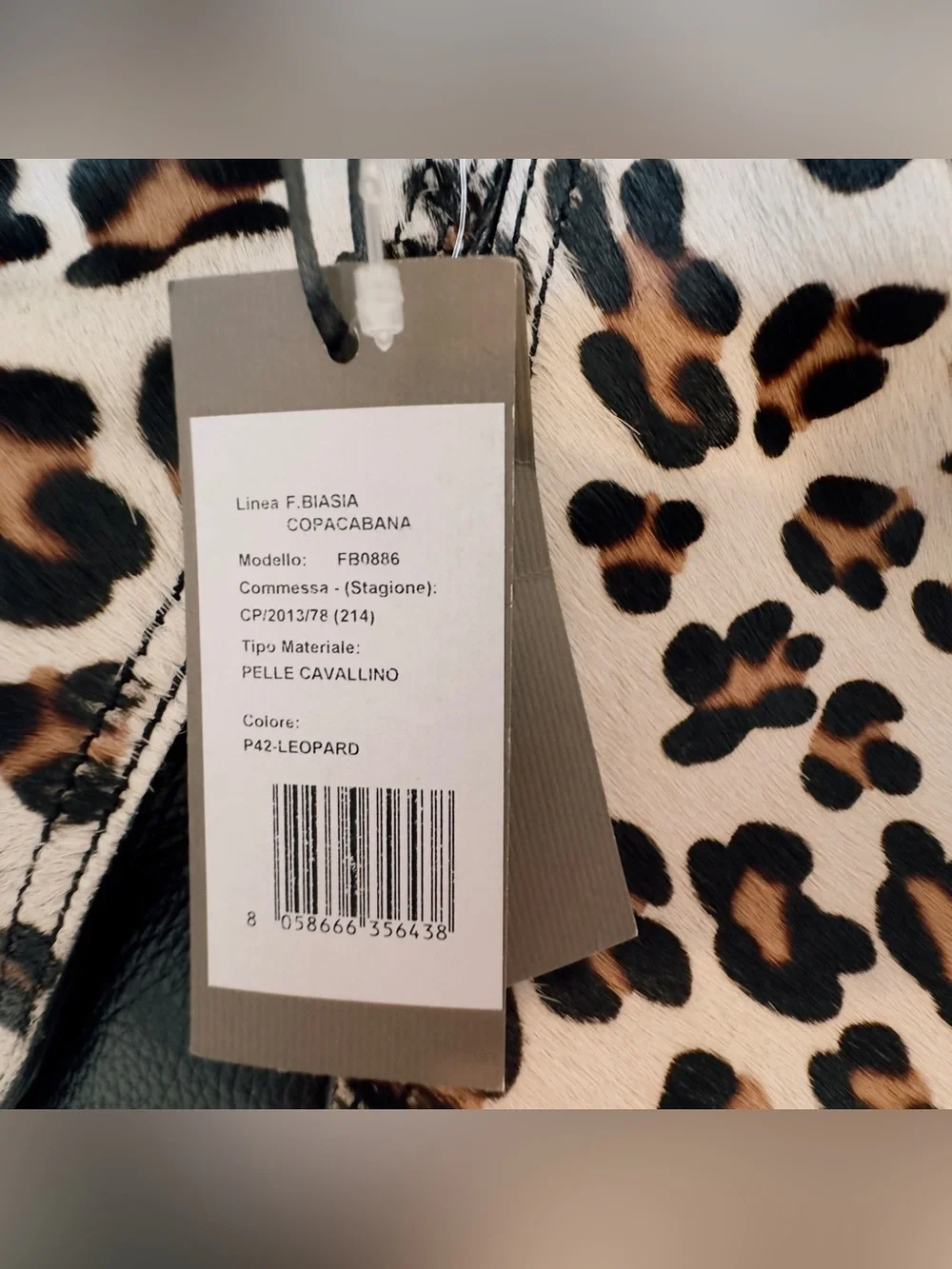 NWT Francesco Biasia Copacabana Leopard Calf Hair Handbag